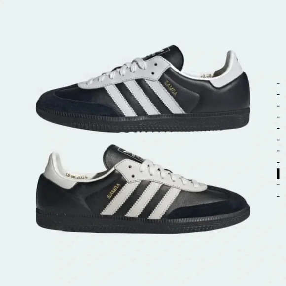 New Adidas Samba OG Shoes Sneakers Black Suede White Leather 75th Womens 7 - Picture 16 of 16